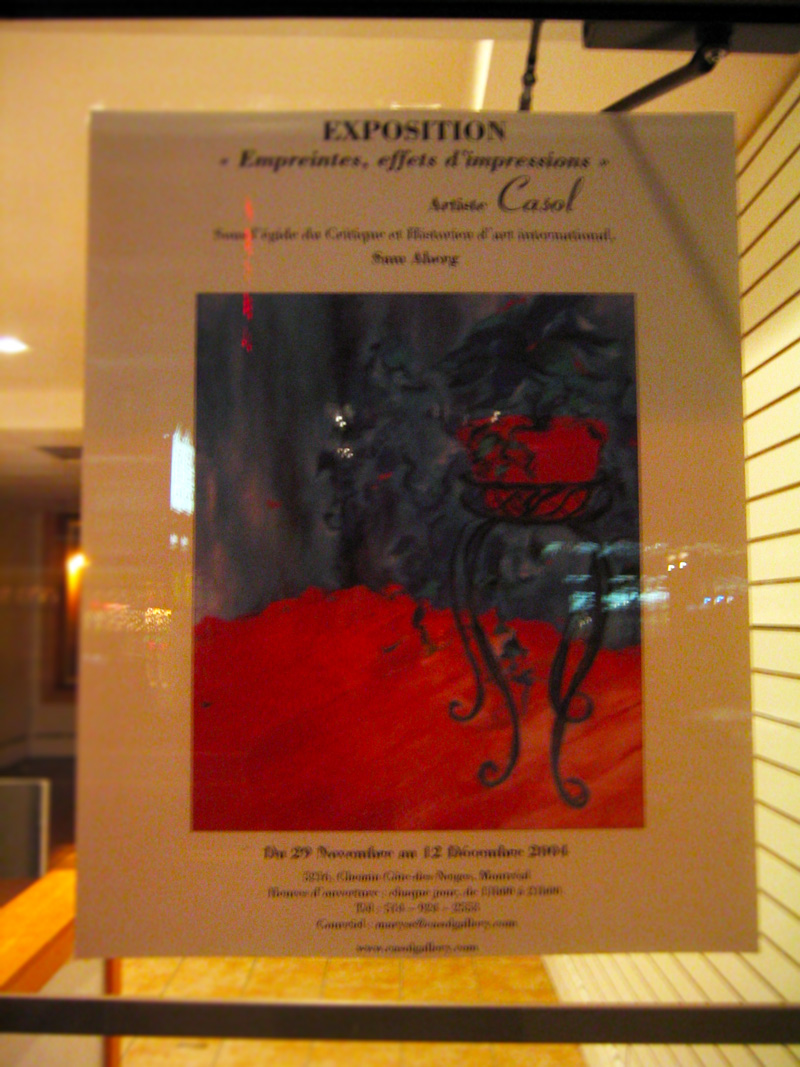 Maryse Casol art exhibition, Côte des Neiges, Montreal, Canada, 2004