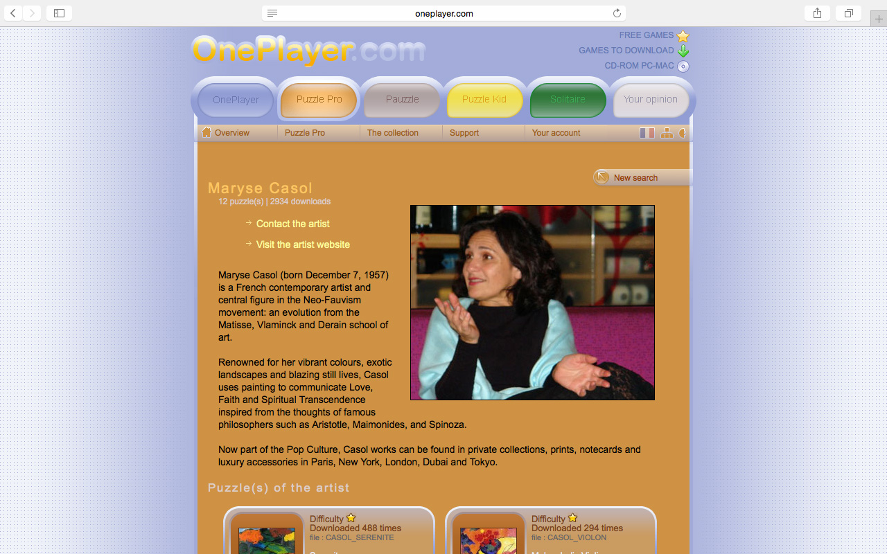 Maryse Casol Art Puzzles OnePlayer.com