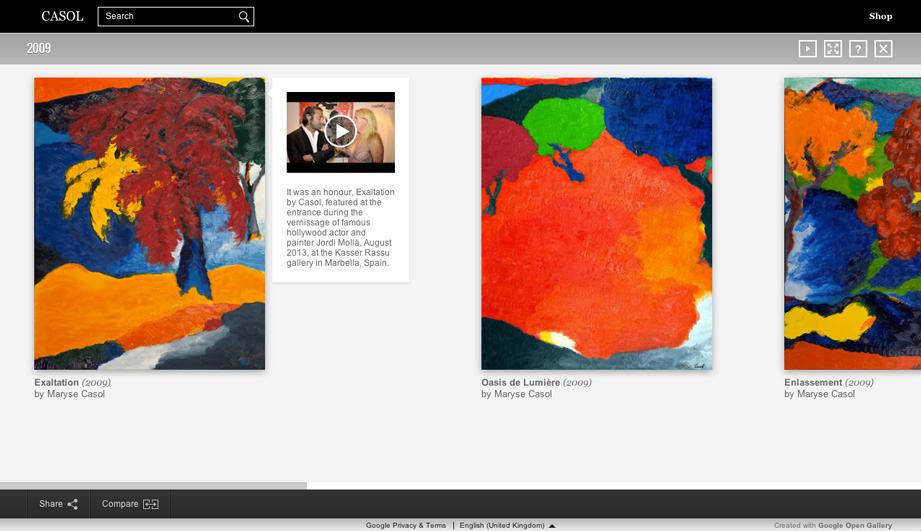 Maryse Casol painting Exaltation, Google Open Gallery, 2013