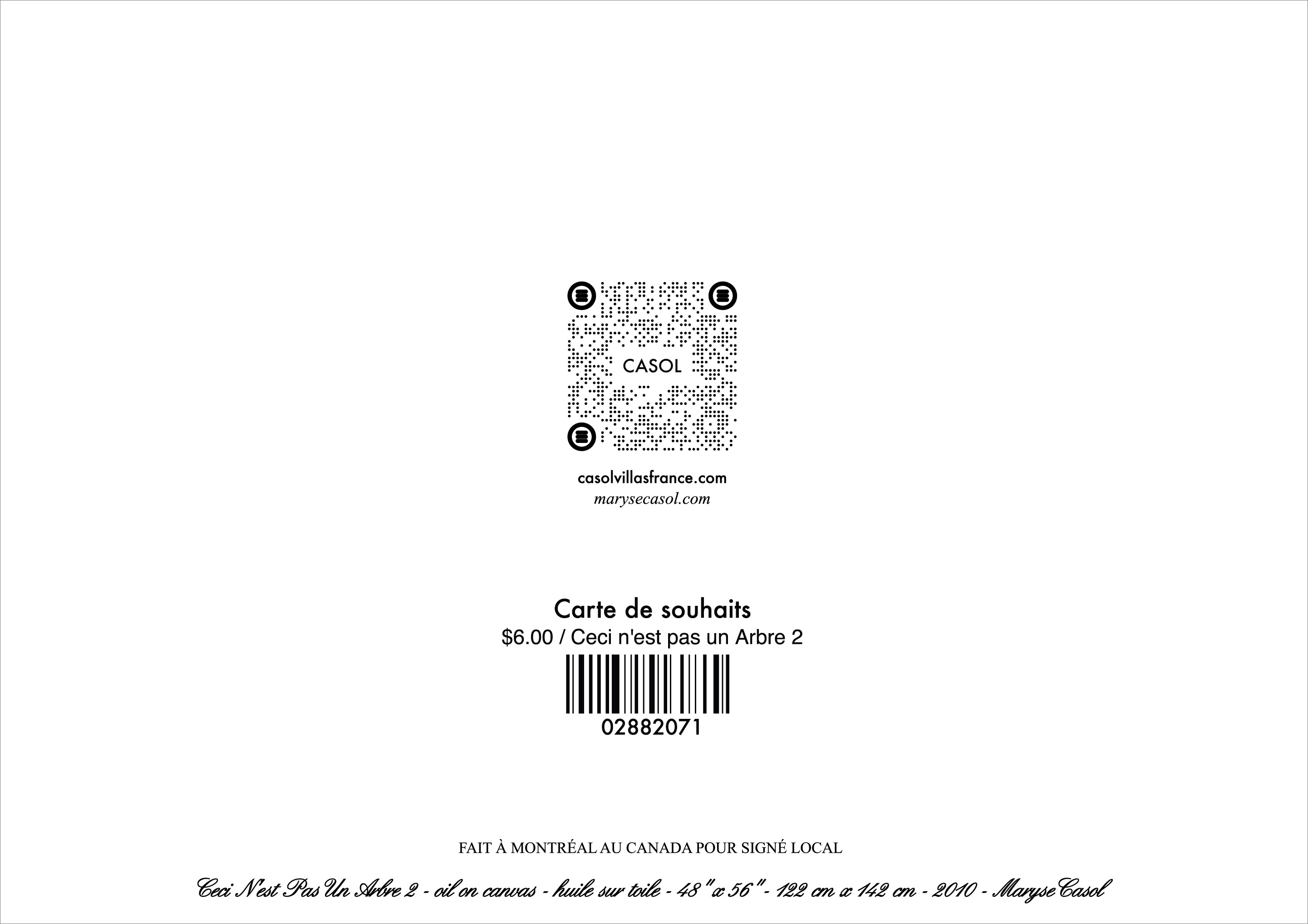 Maryse Casol notecard Ceci N'est Pas Un Arbre 2