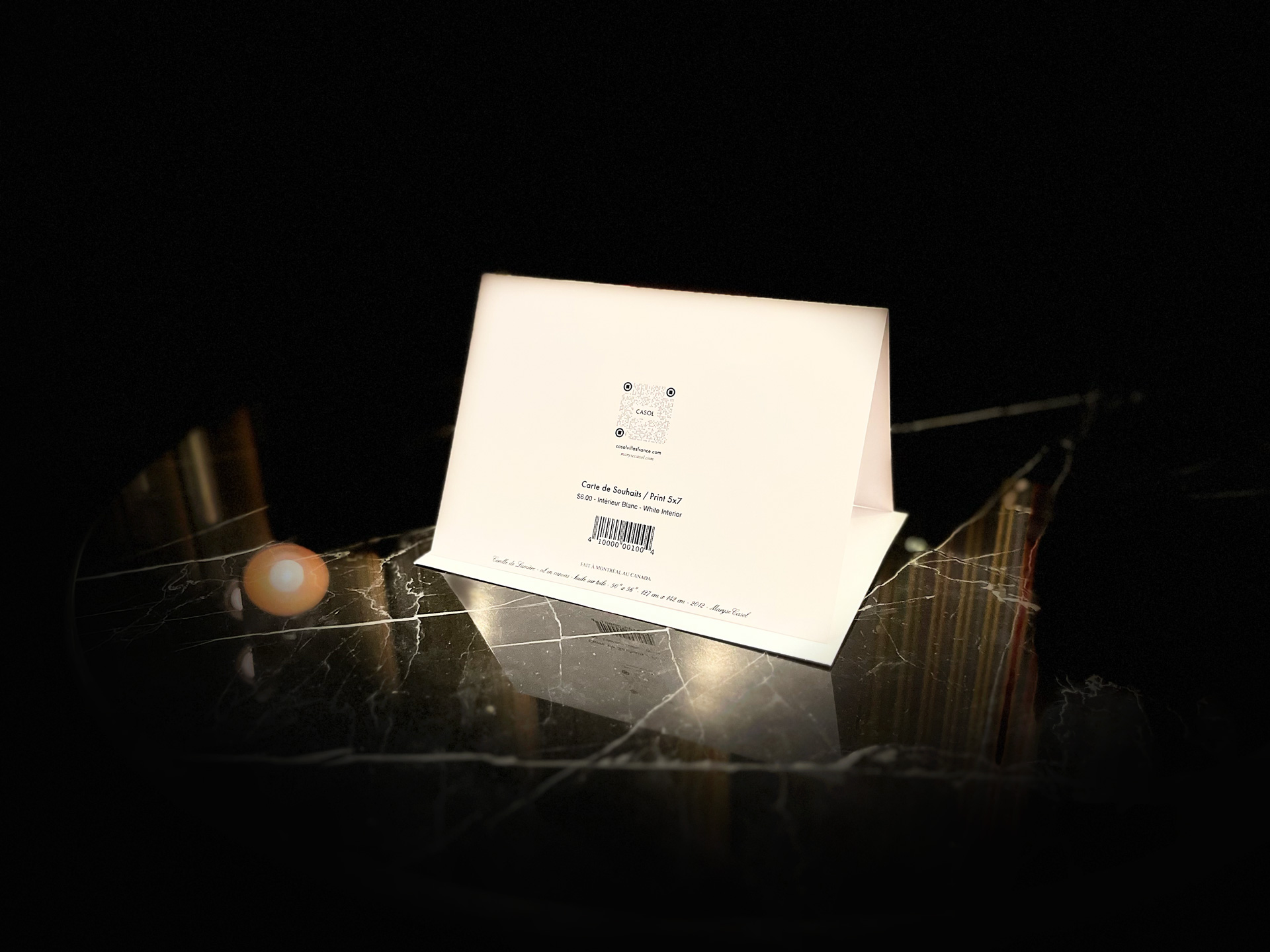 Maryse Casol notecard Corolle de Lumière, 2012