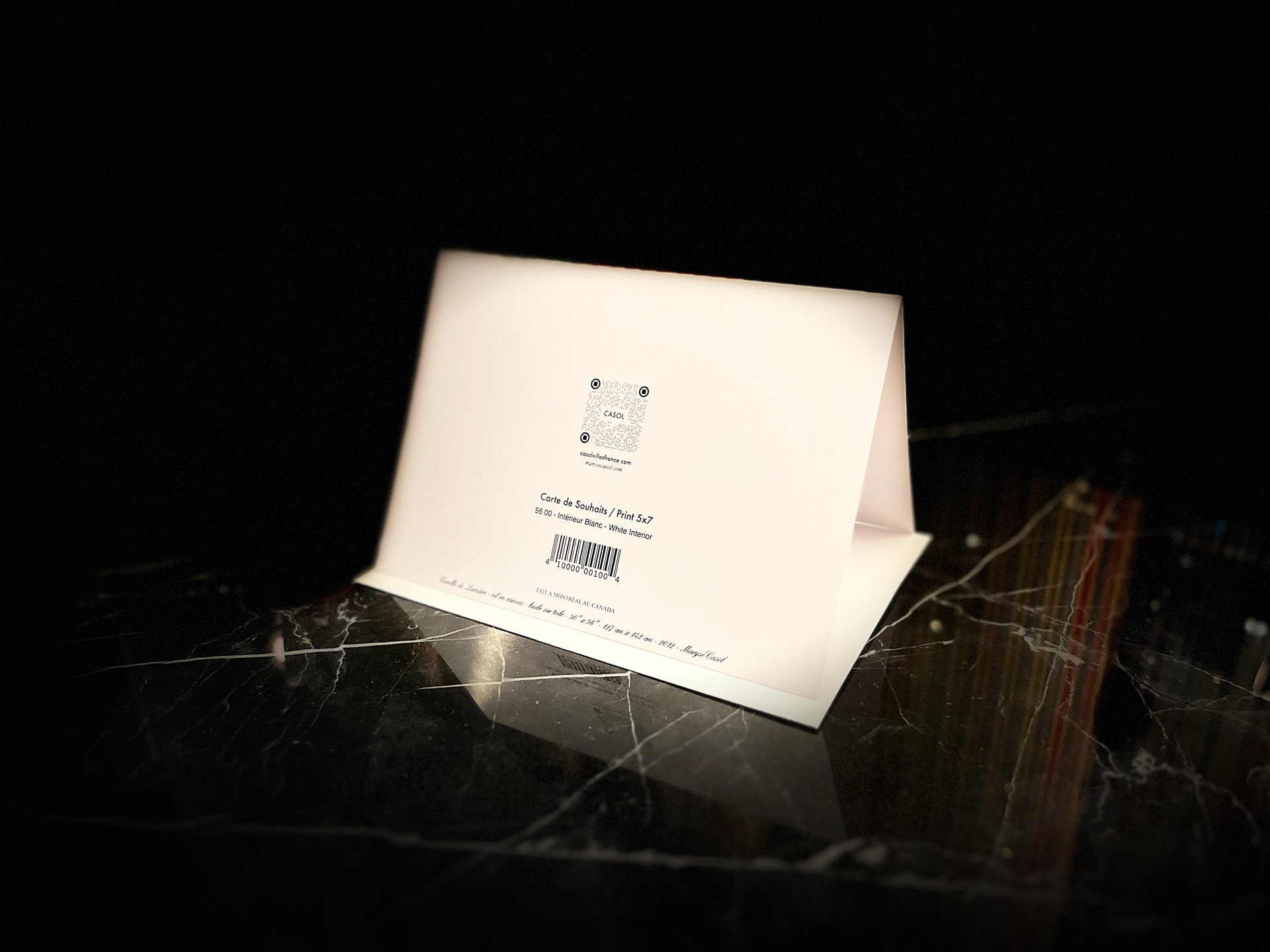 Maryse Casol notecard Corolle de Lumière, 2012