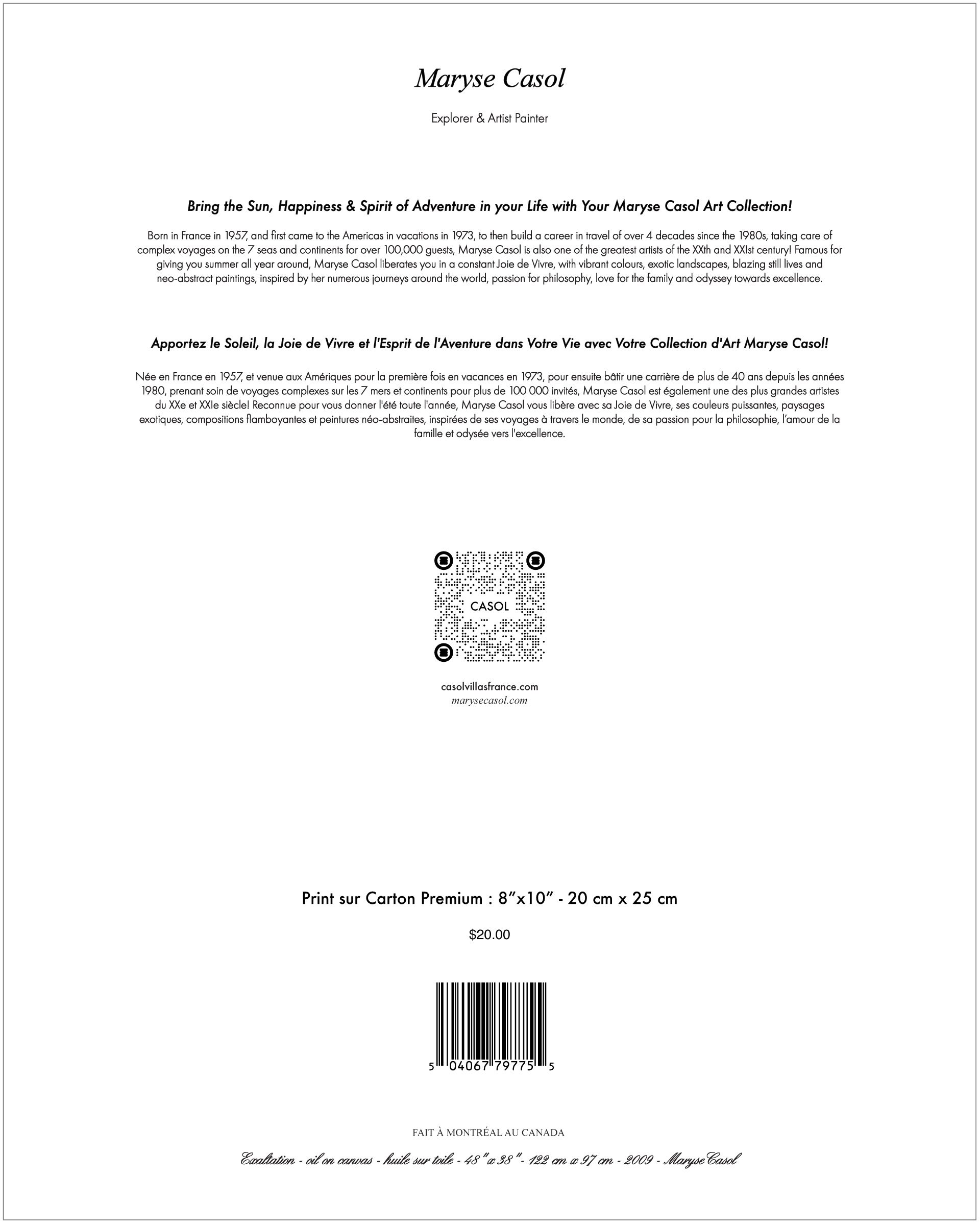 Maryse Casol art print Exaltation 8x10